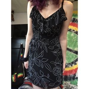 Black and white floral dress